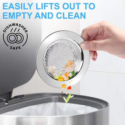 LotFancy Kitchen Sink Strainer, 4 Pack Stainless Steel Drain Strainer, 4.5 in Large Wide Rim