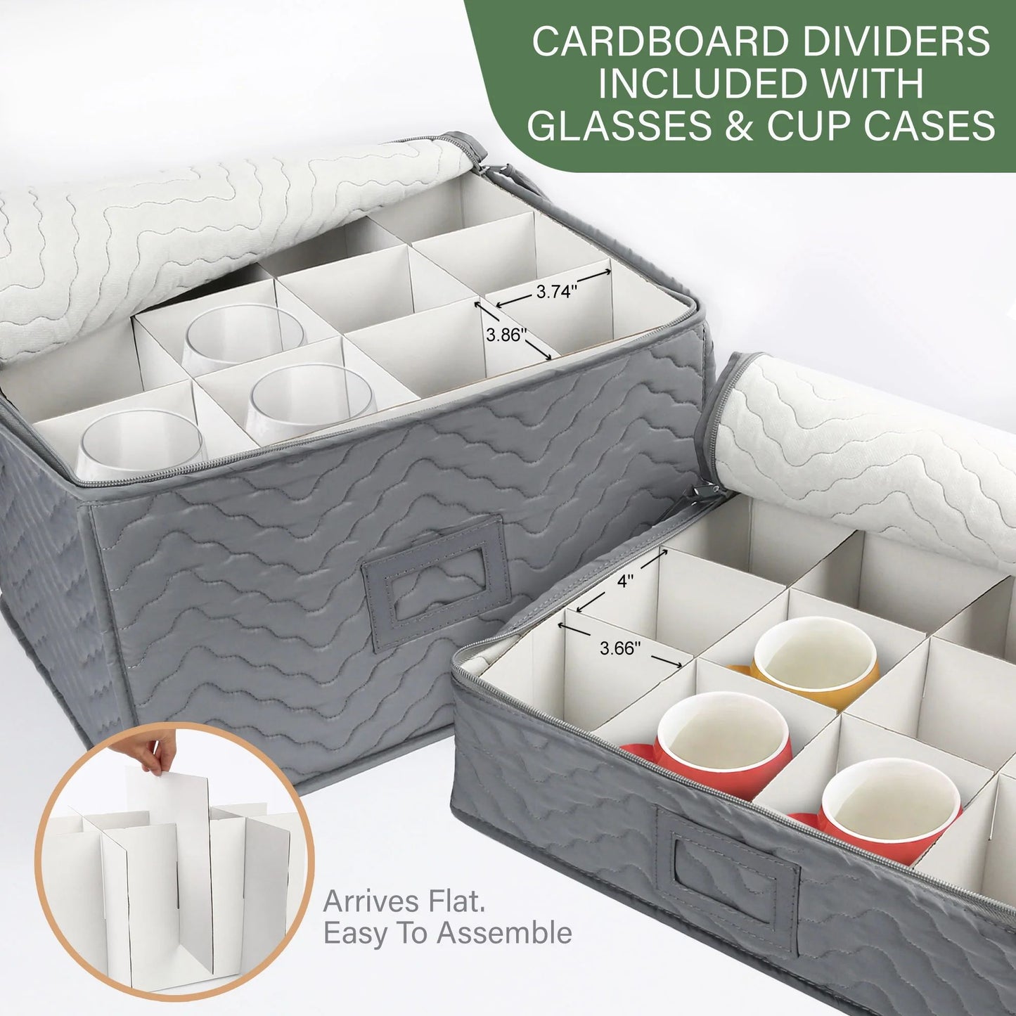 LotFancy 6Pcs China Storage Containers for Chinaware, Stemware, Dinnerware, Gray