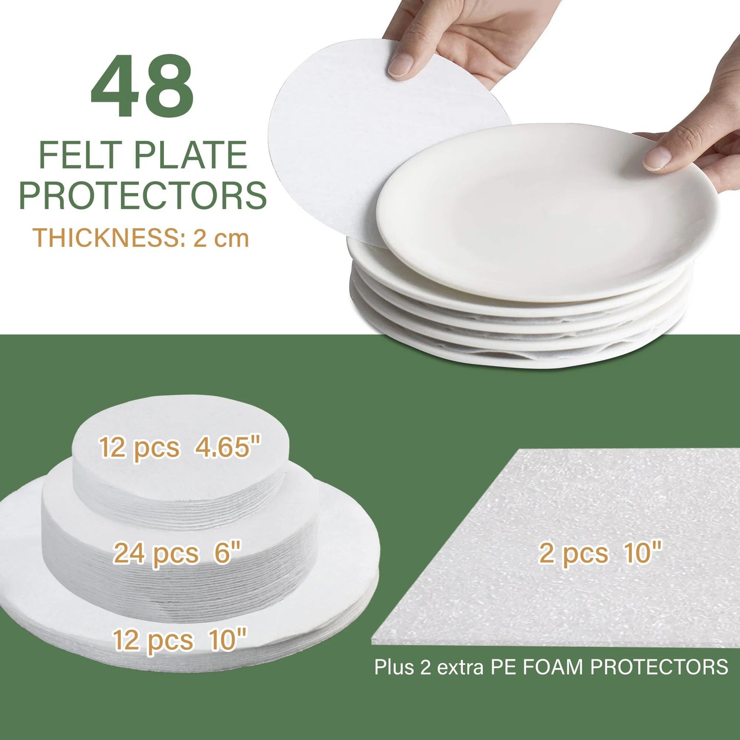 LotFancy 6Pcs China Storage Containers for Chinaware, Stemware, Dinnerware, Gray