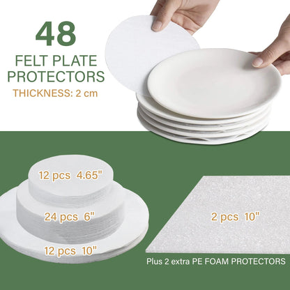 LotFancy 6Pcs China Storage Containers for Chinaware, Stemware, Dinnerware, Gray