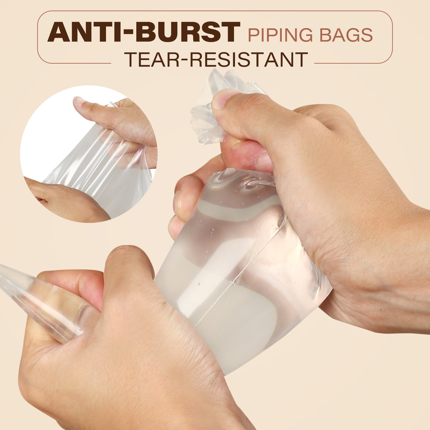 LotFancy Piping Bags, 150 Pcs 12" Disposable Pastry Bags & 5 Clips, Thick Icing Bags, Non-Slip