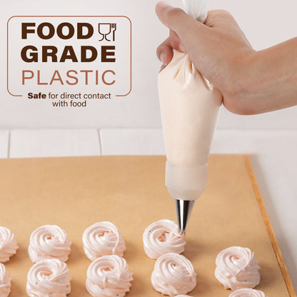 LotFancy Piping Bags, 150 Pcs 12" Disposable Pastry Bags & 5 Clips, Thick Icing Bags, Non-Slip