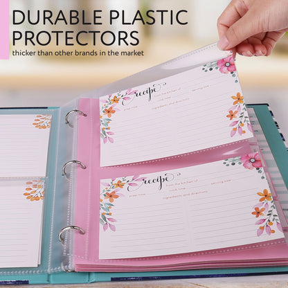 LotFancy Recipe Binder, with Blank Recipe Cards, Plastic Page Protectors, Tabbed Dividers, Labels - Kitchen Recipe Card Cookbook Binder Organizer Kit