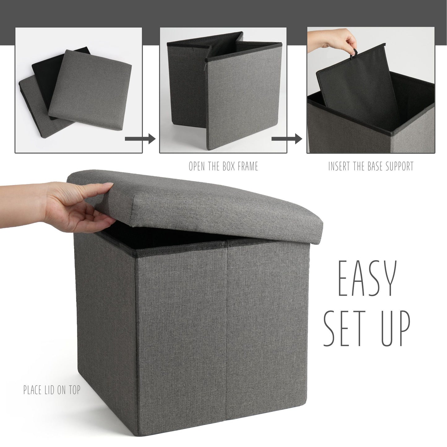 LotFancy Storage Ottoman Cube Bench