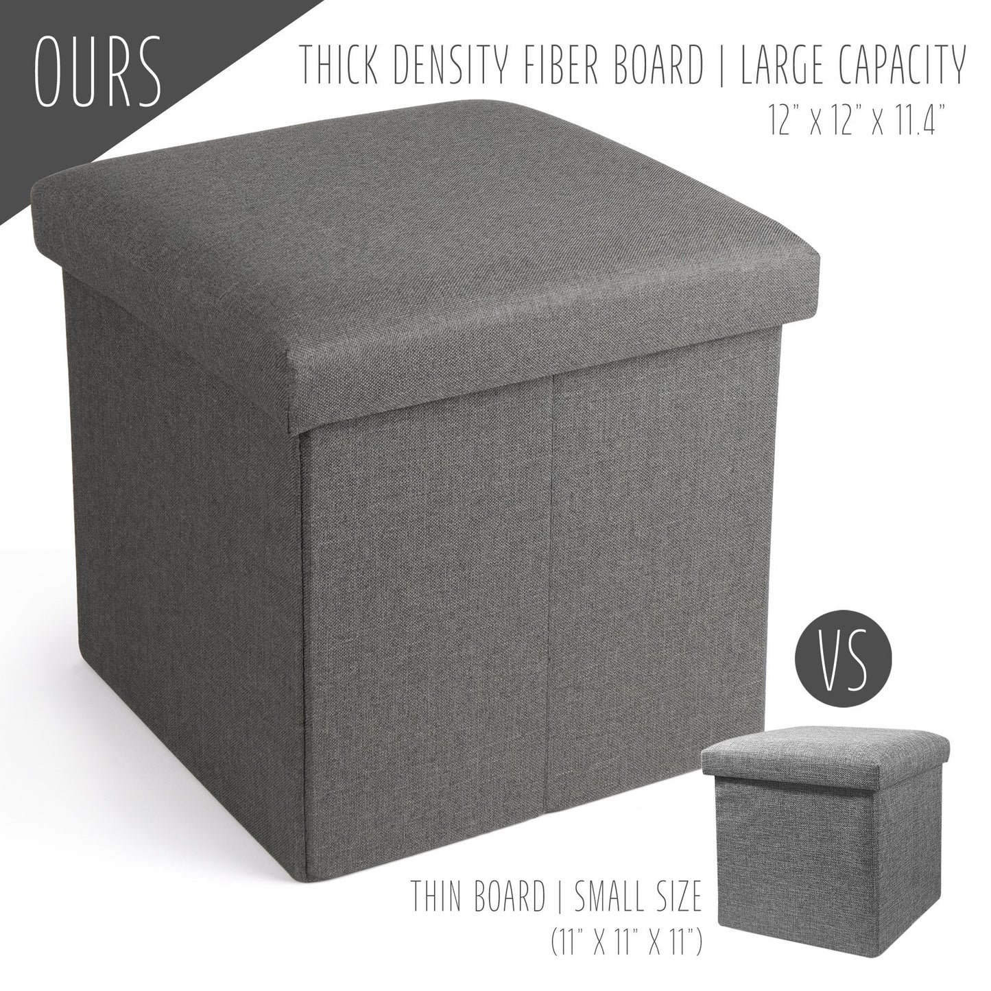 LotFancy Storage Ottoman Cube Bench