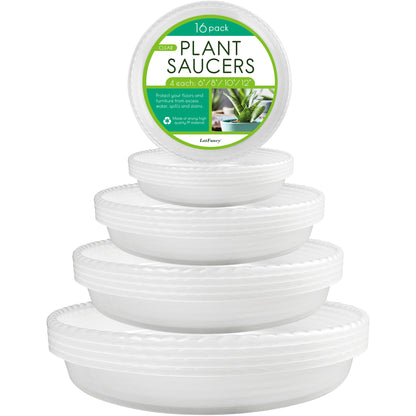 LotFancy Clear Plastic Plant Planter Saucers