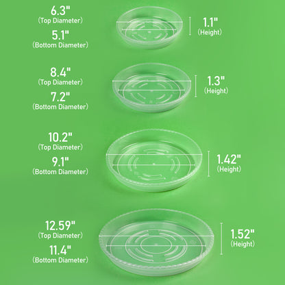 LotFancy Clear Plastic Plant Planter Saucers
