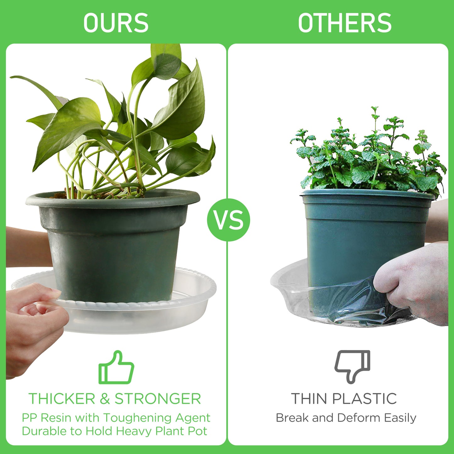LotFancy Clear Plastic Plant Planter Saucers