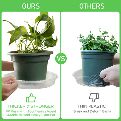 LotFancy Clear Plastic Plant Planter Saucers