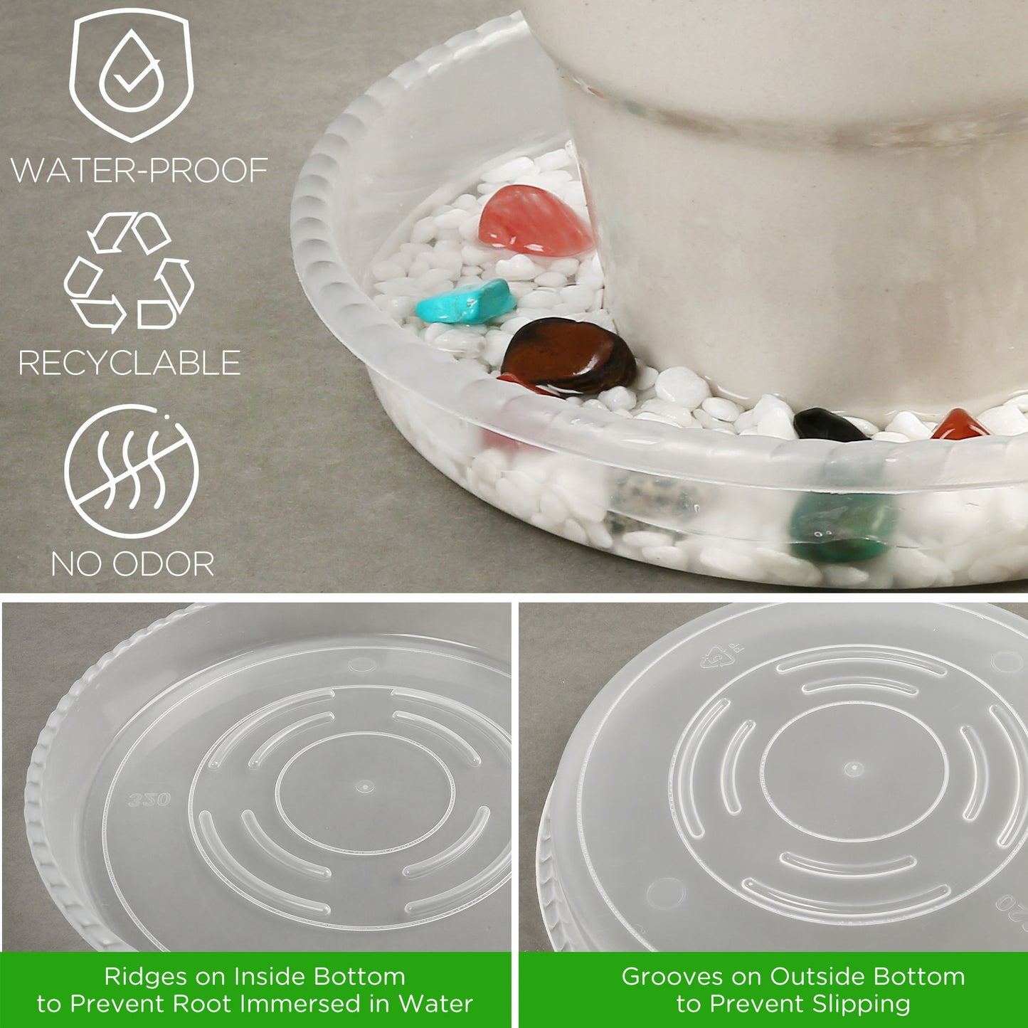 LotFancy Clear Plastic Plant Planter Saucers