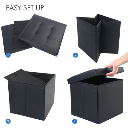 LotFancy Storage Ottoman Cube Bench