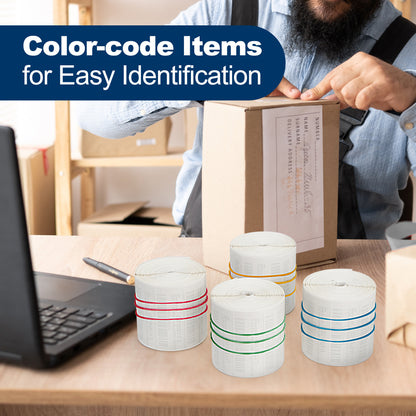 LotFancy 600Pcs Colored Rubber Bands for Office Supplies, Tie Dye, Size 16 (2 1/2" x 1/16")
