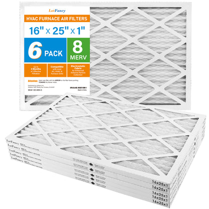 LotFancy MERV 8 11 13 Air Filters, Pleated AC Furnace Filters, Air Conditioner HVAC Filters