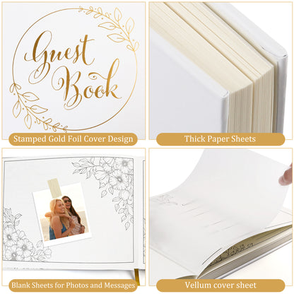 LotFancy Wedding Guest Book, 10x8’’ Sign in Book