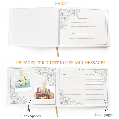 LotFancy Wedding Guest Book, 10x8’’ Sign in Book