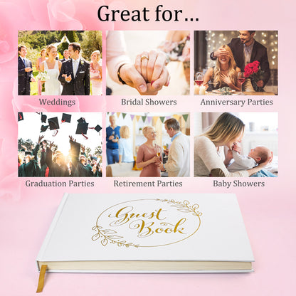 LotFancy Wedding Guest Book, 10x8’’ Sign in Book