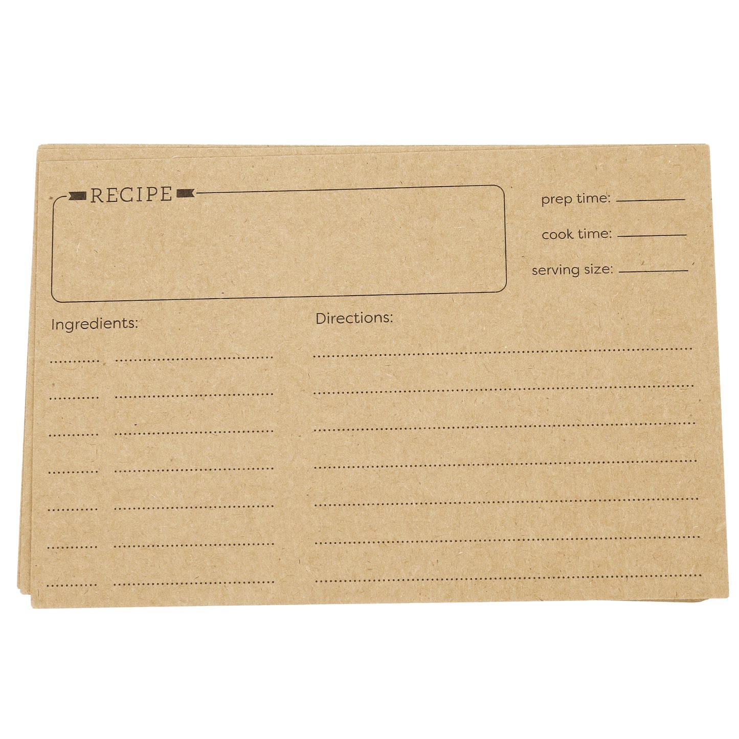 LotFancy 60 Count Recipe Cards, 4x6 in, Double Sided, Blank Recipe Cardstock,Brown