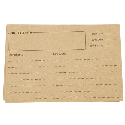 LotFancy 60 Count Recipe Cards, 4x6 in, Double Sided, Blank Recipe Cardstock,Brown