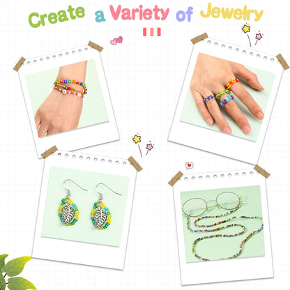 LotFancy 2mm Glass Seed Beads for Jewelry Bracelet Making Kit for Adults Ages 12+, 40000Pc 48 Colors