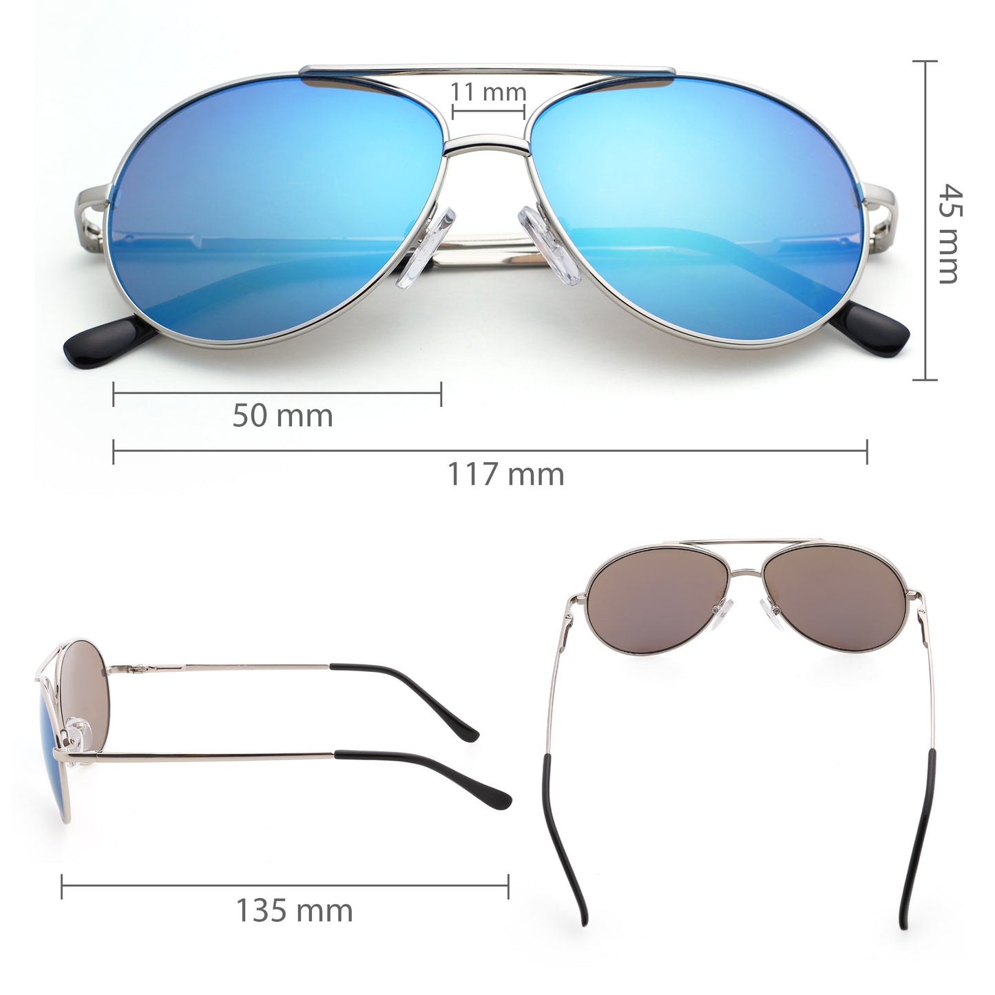 LotFancy Aviator Sunglasses for Kids Girls Boys, with Case, Children Shades Age 3-12, UV 400 Protection, Beach Essentials