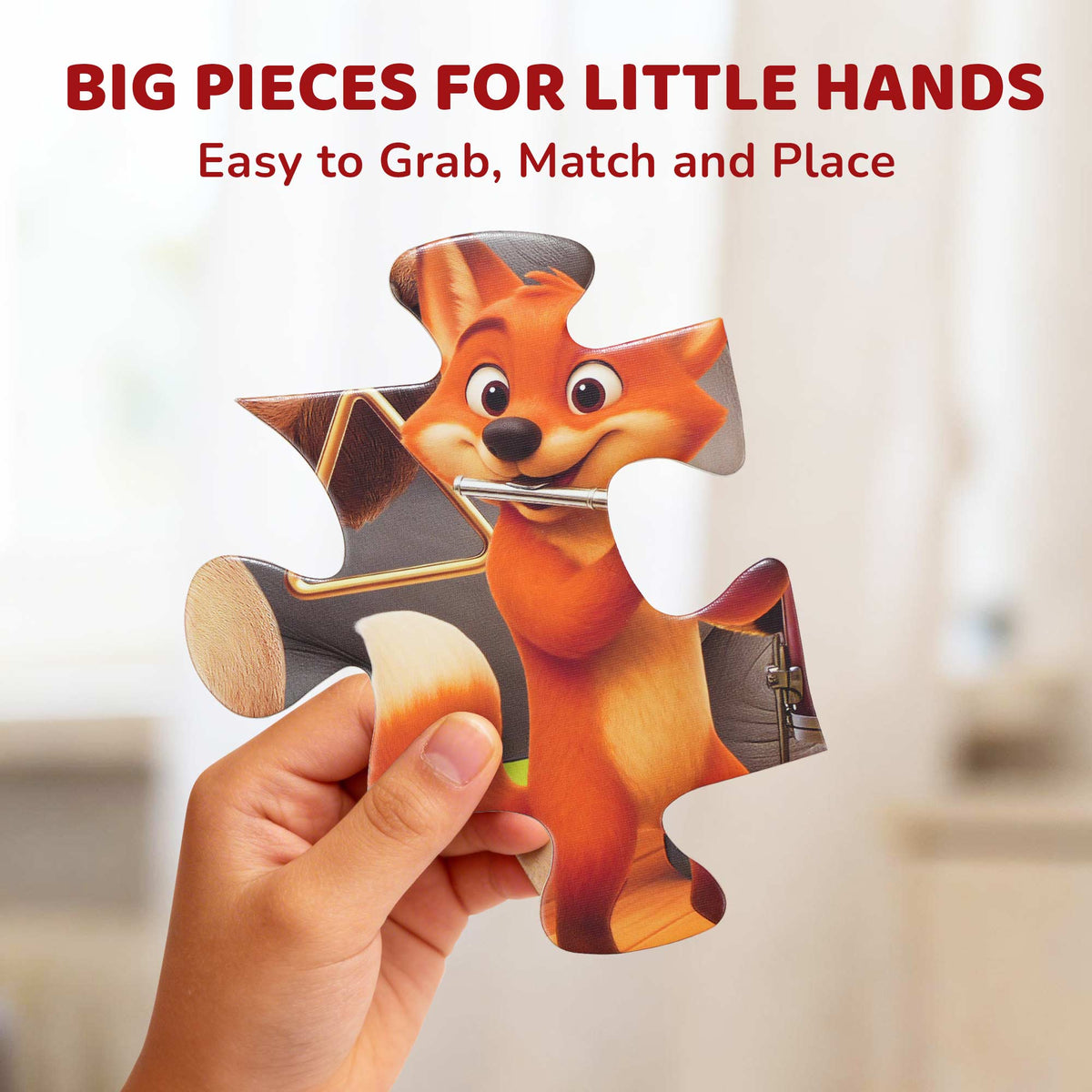 BenBen 48 Piece Puzzle for Kids Ages 3-6, Animal Concert 2 x 3 feet Jumbo Floor Puzzle for Toddlers