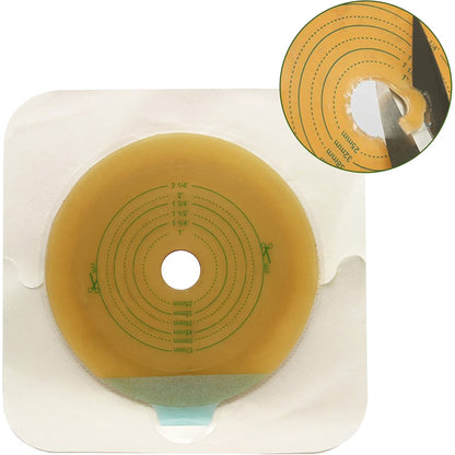 LotFancy Skin Barrier with Non-Woven Border for Two-Piece Drainable Pouch, 10 Pcs Ostomy Wafers