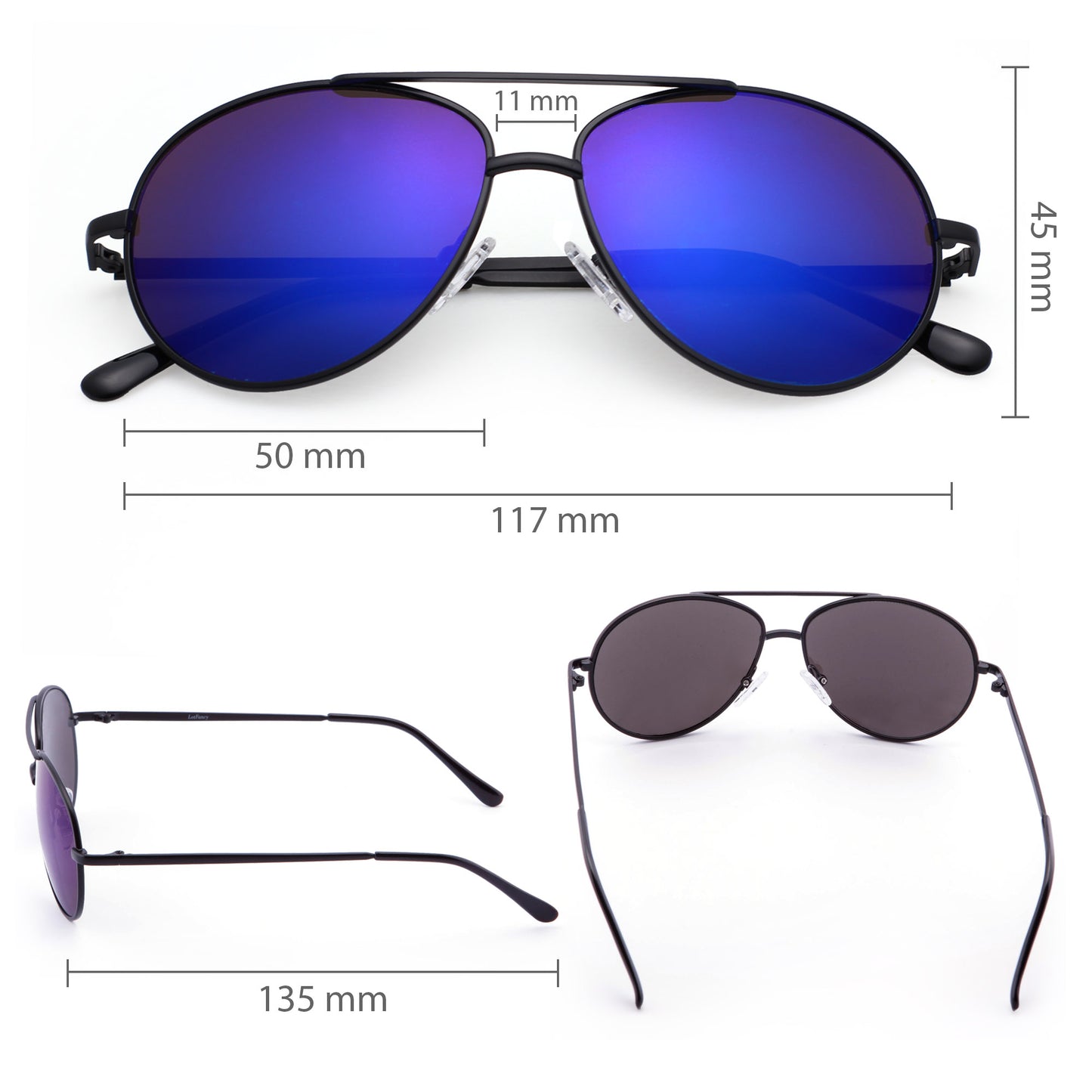 LotFancy Aviator Sunglasses for Kids Girls Boys, with Case, Children Shades Age 3-12, UV 400 Protection, Beach Essentials