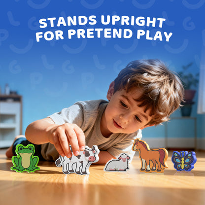 BenBen Wooden Puzzles for Toddlers 1-3, Life Cycle Animal Toddler Puzzles, Montessori Toys