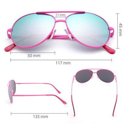 LotFancy Aviator Sunglasses for Kids Girls Boys, with Case, Children Shades Age 3-12, UV 400 Protection, Beach Essentials