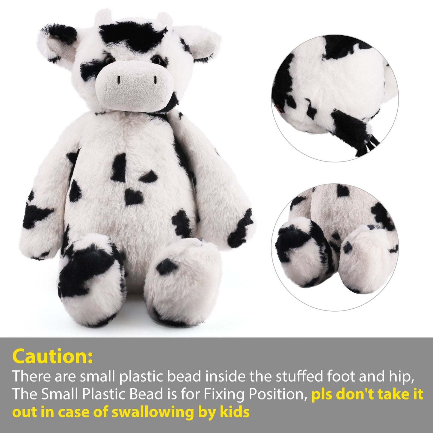 LotFancy 16.5 in Cow Stuffed Animals for Kids Boys Girls, Soft Cow Plush fo Babies