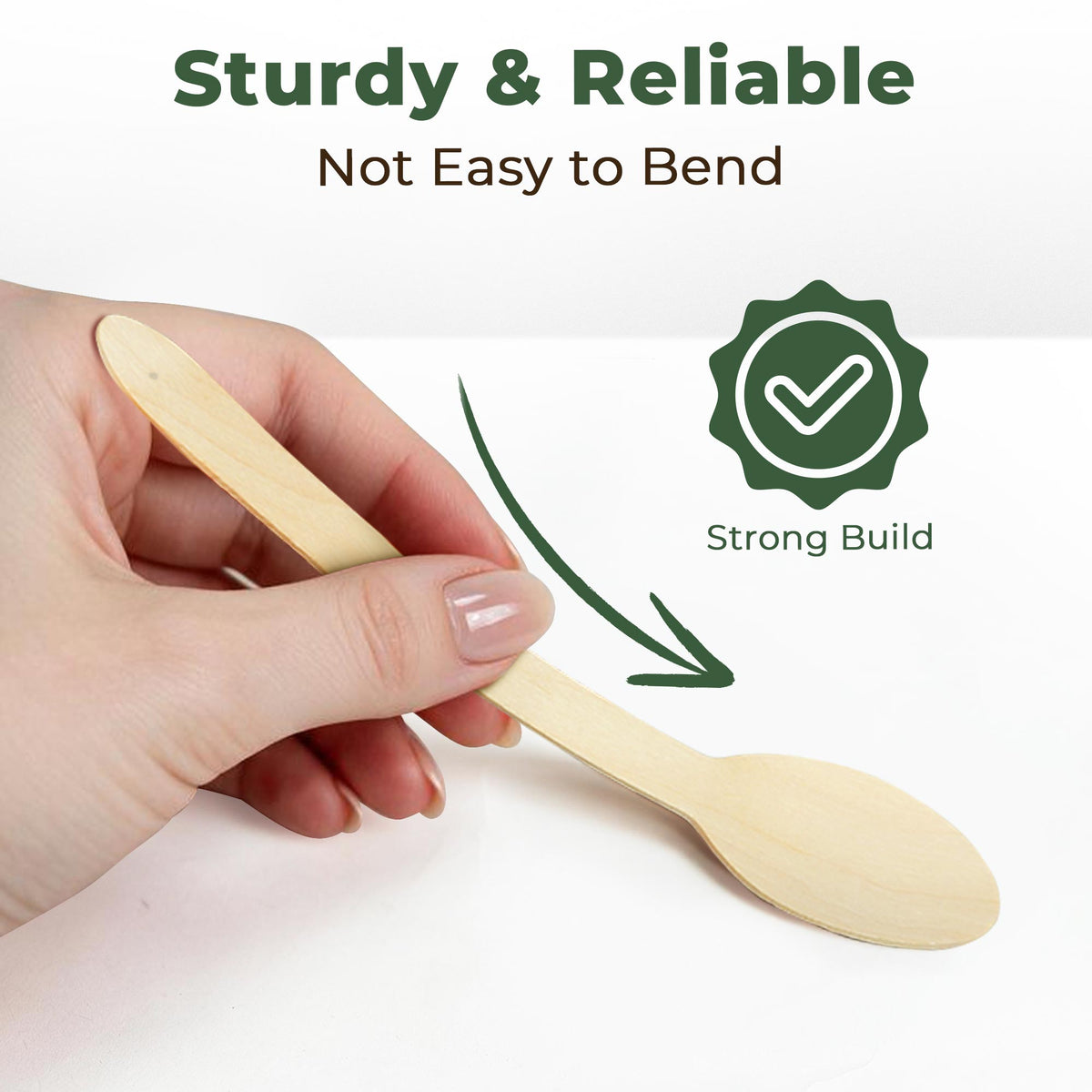 LotFancy 100 Pc Disposable Utensils, Wooden Disposable Cutlery Set,50 Forks, 50 Spoons