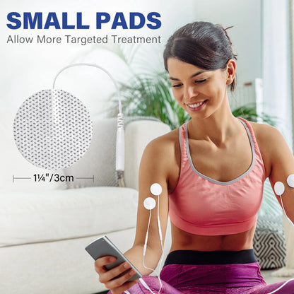 LotFancy TENS Unit Electrode Pads, 40Pcs 1.25" Round Reusable Electrodes Pads for EMS Muscle Stimulator