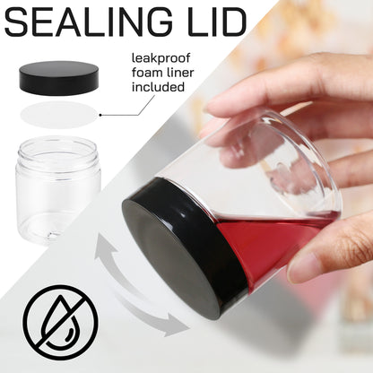 LotFancy 4oz Plastic Jars with Lids, 12 Pack Small Clear Containers for Craft DIY Cream Slime Candy