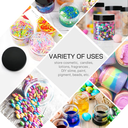 LotFancy 4oz Plastic Jars with Lids, 12 Pack Small Clear Containers for Craft DIY Cream Slime Candy