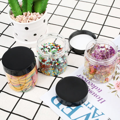 LotFancy 4oz Plastic Jars with Lids, 12 Pack Small Clear Containers for Craft DIY Cream Slime Candy