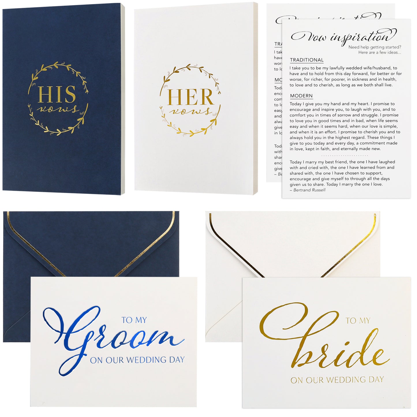 LotFancy Wedding Vow Book for Her & Him, Wedding Essentials, Wedding Registry Ideas,Ceremony Vows