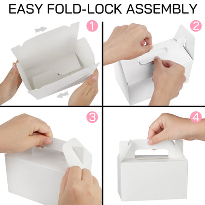 LotFancy White Party Favor Gift Boxes, 6x3.5x3.5 in, Cardstock, White, 24 Pack