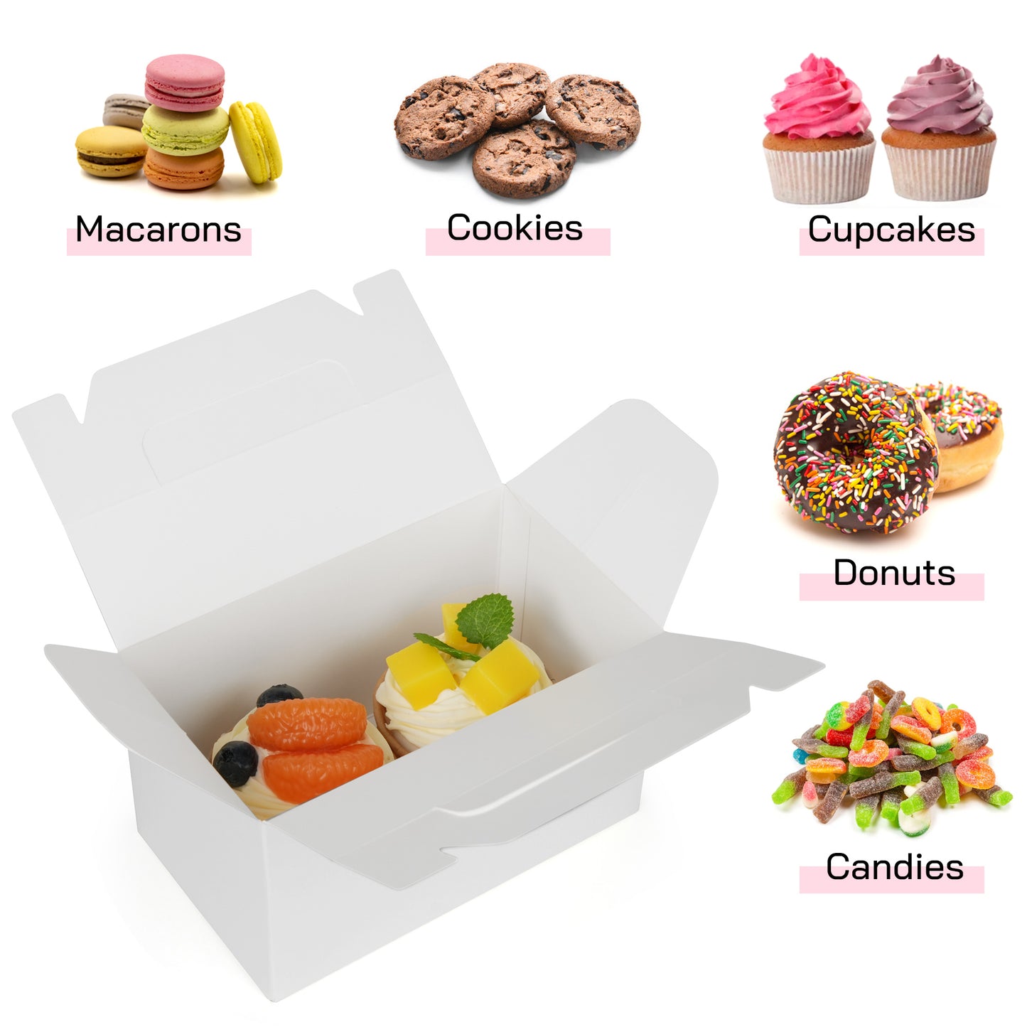 LotFancy White Party Favor Gift Boxes, 6x3.5x3.5 in, Cardstock, White, 24 Pack