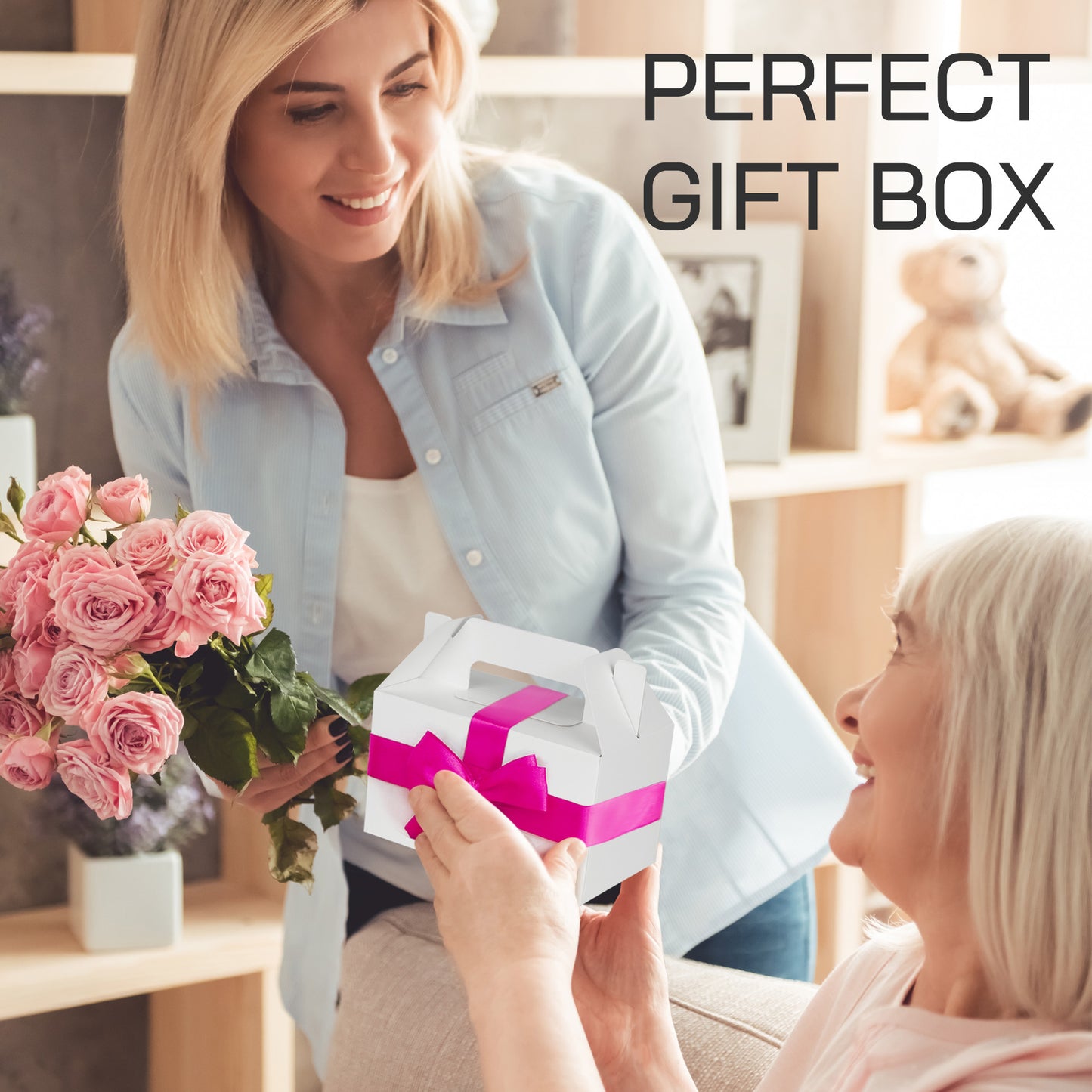 LotFancy White Party Favor Gift Boxes, 6x3.5x3.5 in, Cardstock, White, 24 Pack