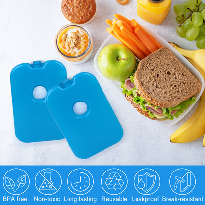 LotFancy 4 Ice Packs for Cooler and Lunch Box, Reusable Freezer Packs, 7x4.75x0.75 in