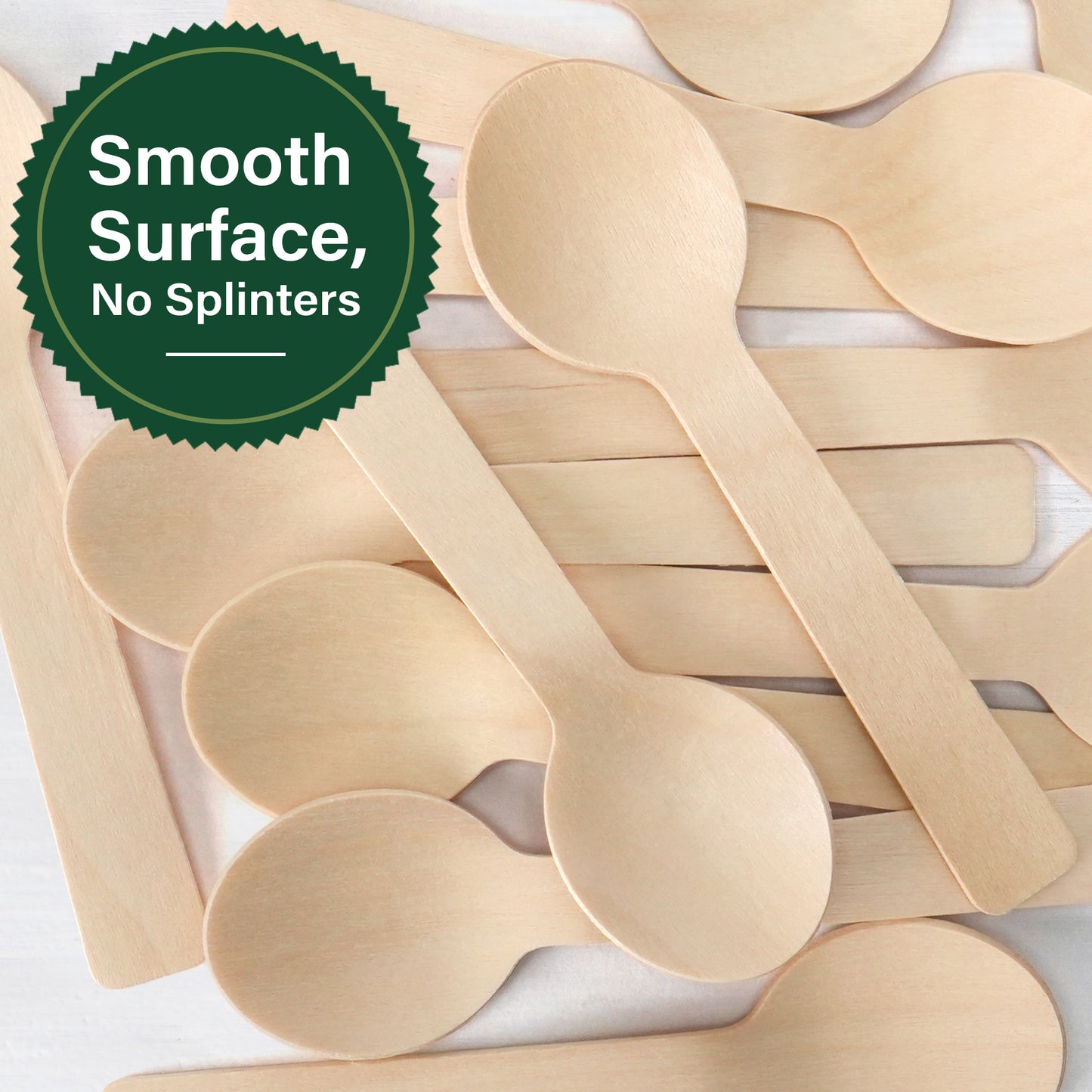 LotFancy 200 Mini Disposable Wooden Spoons, 4 in Compostable Small Tasting Sampling Spoons