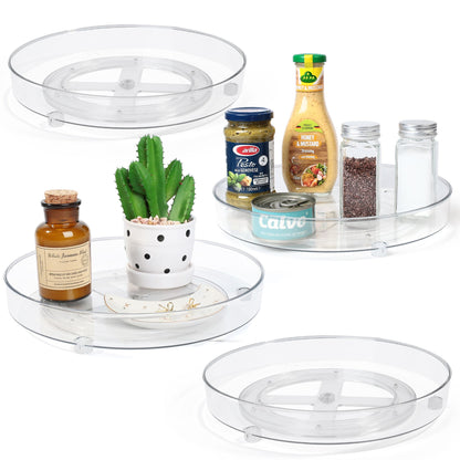 LotFancy Lazy Susan Organizers, 10.6” Clear Turntable Organizer for Kitchen, Cabinet, Fridge, Pantry, Countertop, Bathroom Storage