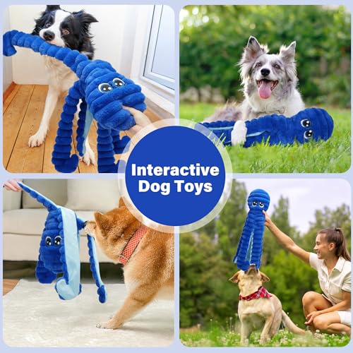 Prime Pets 27" Extra Large Octopus Dog Toy, Crinkle Squeaky Dog Toy for Small Medium Large Dogs
