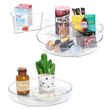 LotFancy Lazy Susan Organizers, 10.6” Clear Turntable Organizer for Kitchen, Cabinet, Fridge, Pantry, Countertop, Bathroom Storage