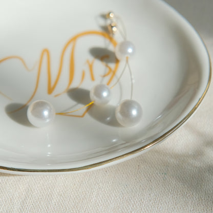 LotFancy Jewelry Dish Holder, Mrs Gold Trinket Dish Ring Dish Tray, Wedding Gift for Bride