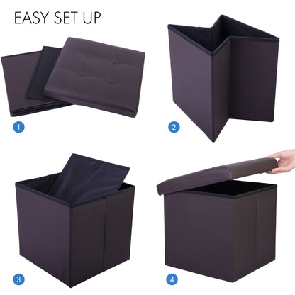 LotFancy Storage Ottoman Cube Bench