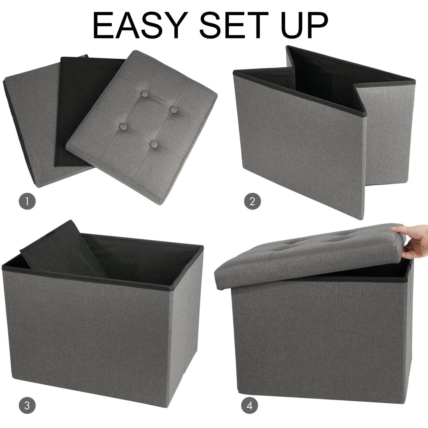 LotFancy Storage Ottoman Cube Bench