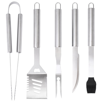 LotFancy Grill Accessories Set, 5Pcs BBQ Barbeque Tools, Spatulas, Tongs, Scraper , Fork, Brush