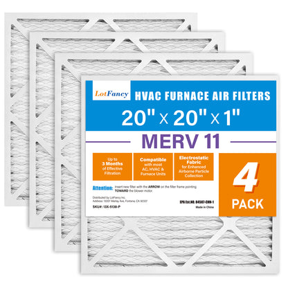 LotFancy MERV 8 11 13 Air Filters, Pleated AC Furnace Filters, Air Conditioner HVAC Filters