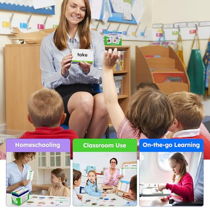 BenBen Sight Words Phonics Flash Cards, Learn to Read CVC, Blends, Long Vowel Sounds, Dolch & Fry High Frequency Site Words for Pre-k Kindergarten 1st 2nd 3rd Grade Kids